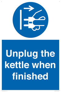 Unplug the kettle when finished